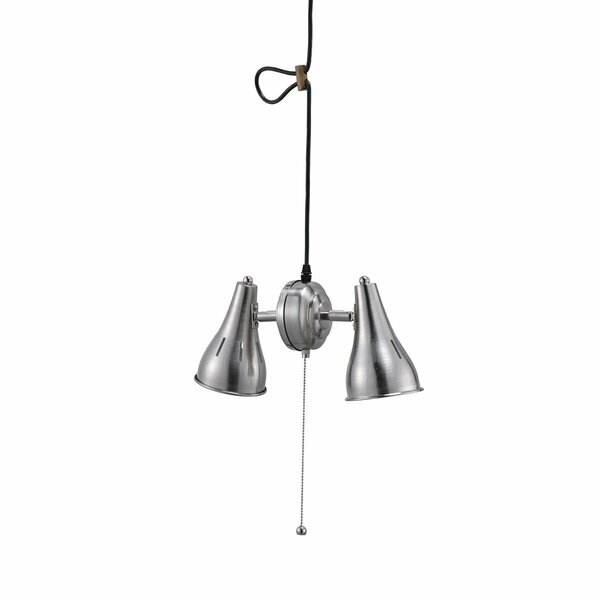 Homeroots Two Light Industrial Silver Hanging Light 468882